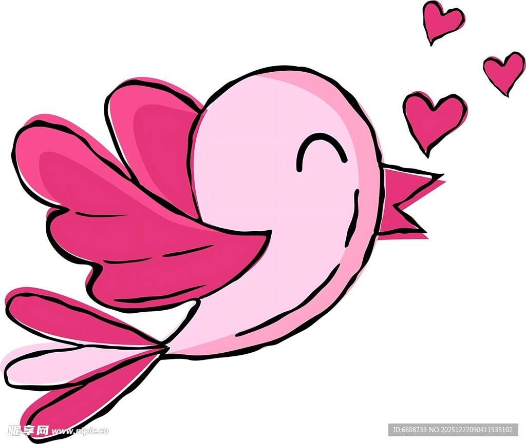 粉色小鸟送爱心