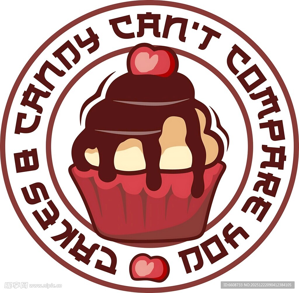 美味巧克力纸杯蛋糕标志