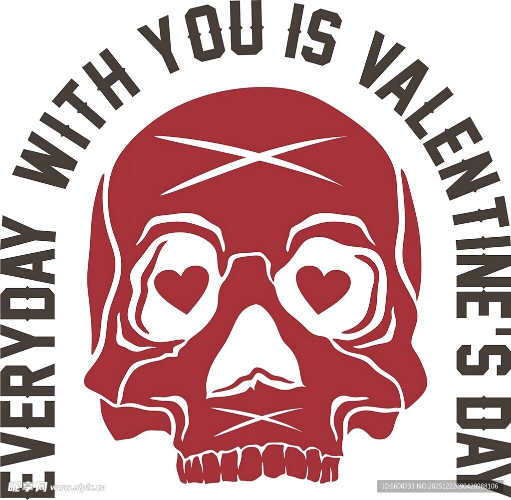 情人节骷髅图案设计元素