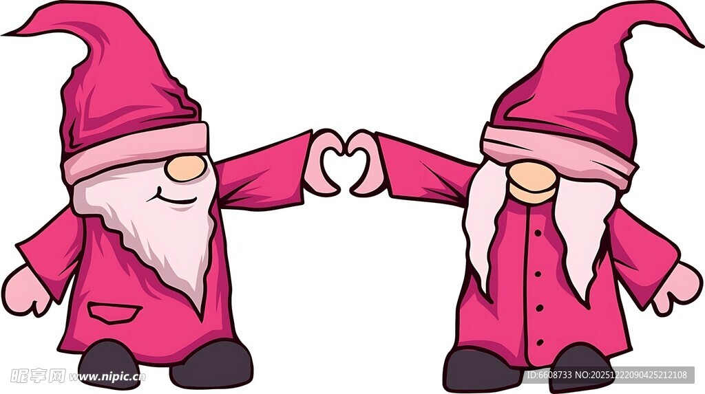 牵手的可爱小矮人