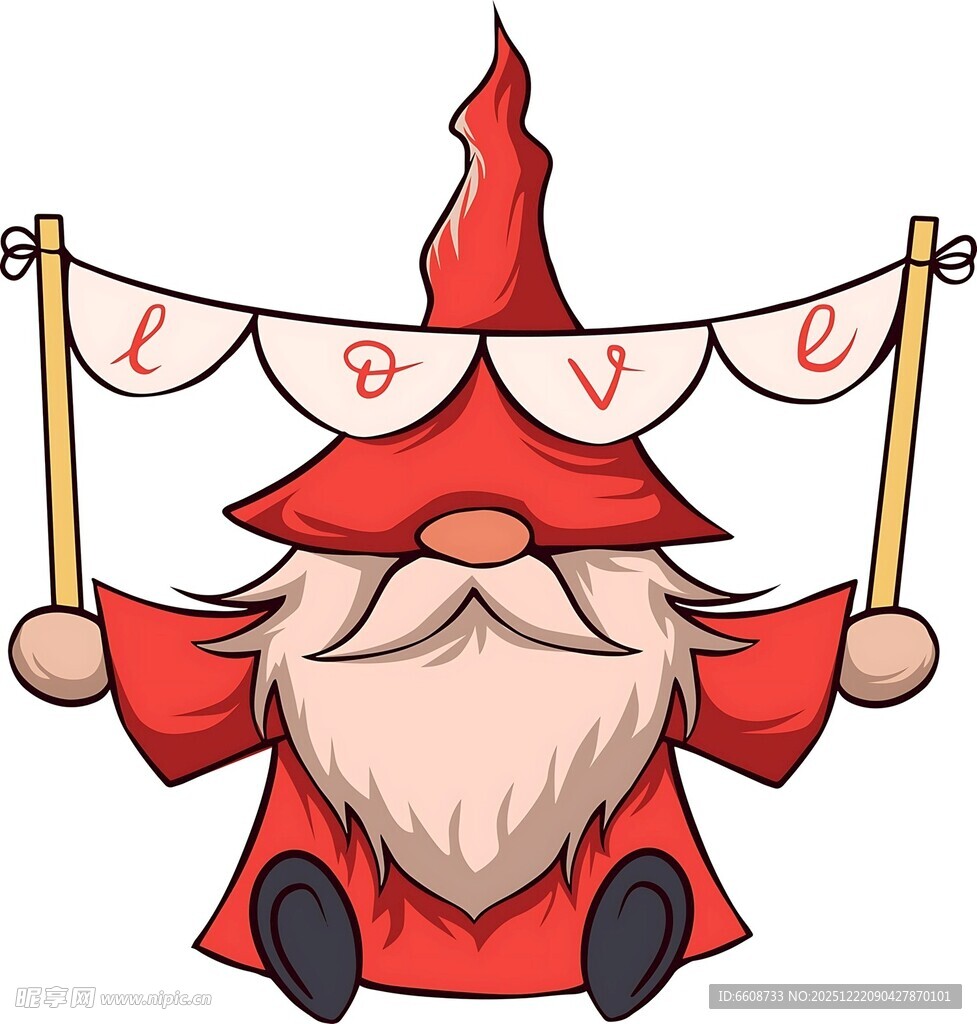 举着爱心横幅的小矮人