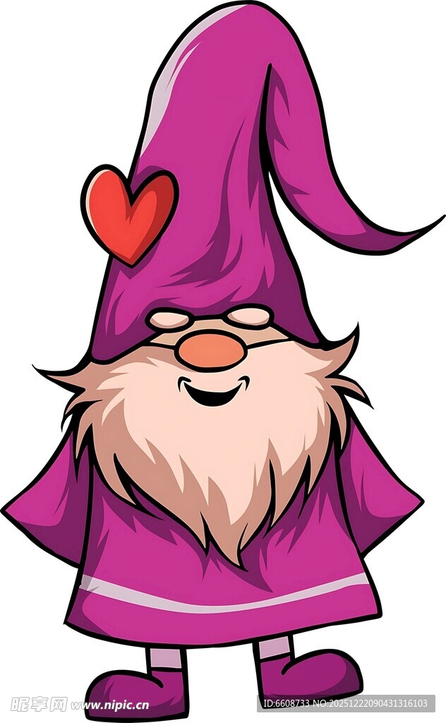 戴爱心帽的可爱小矮人