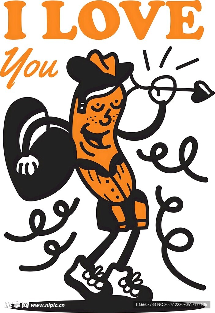 我爱你卡通松鼠插画