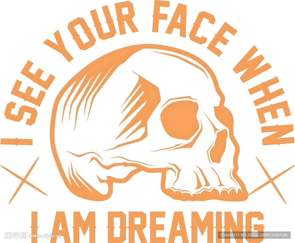 骷髅梦境文字图案设计