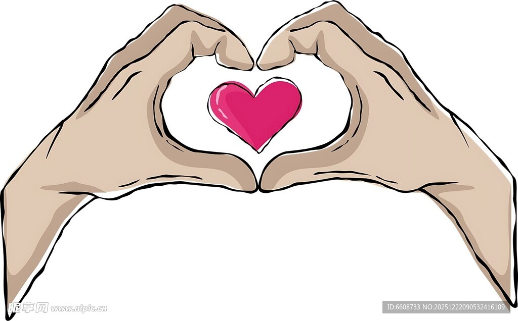 双手比心传递爱意