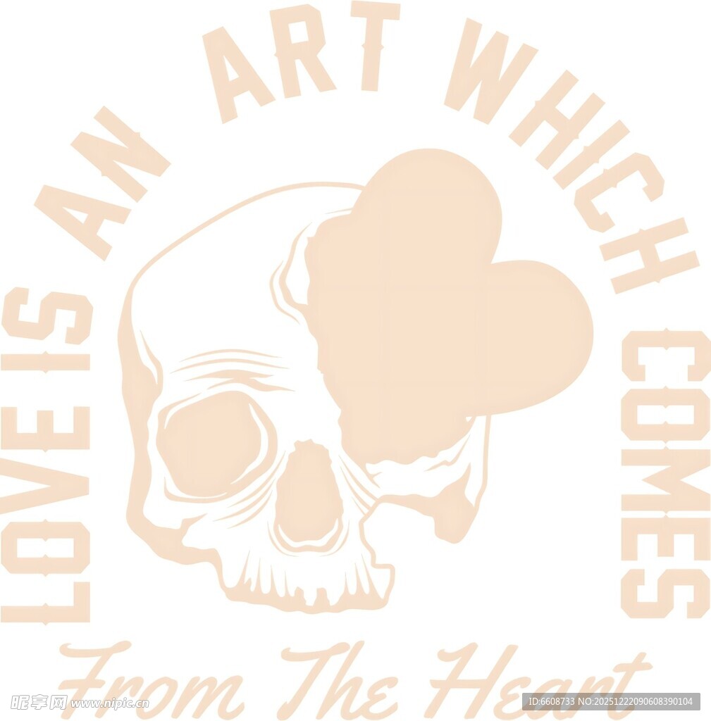 骷髅爱心艺术图案