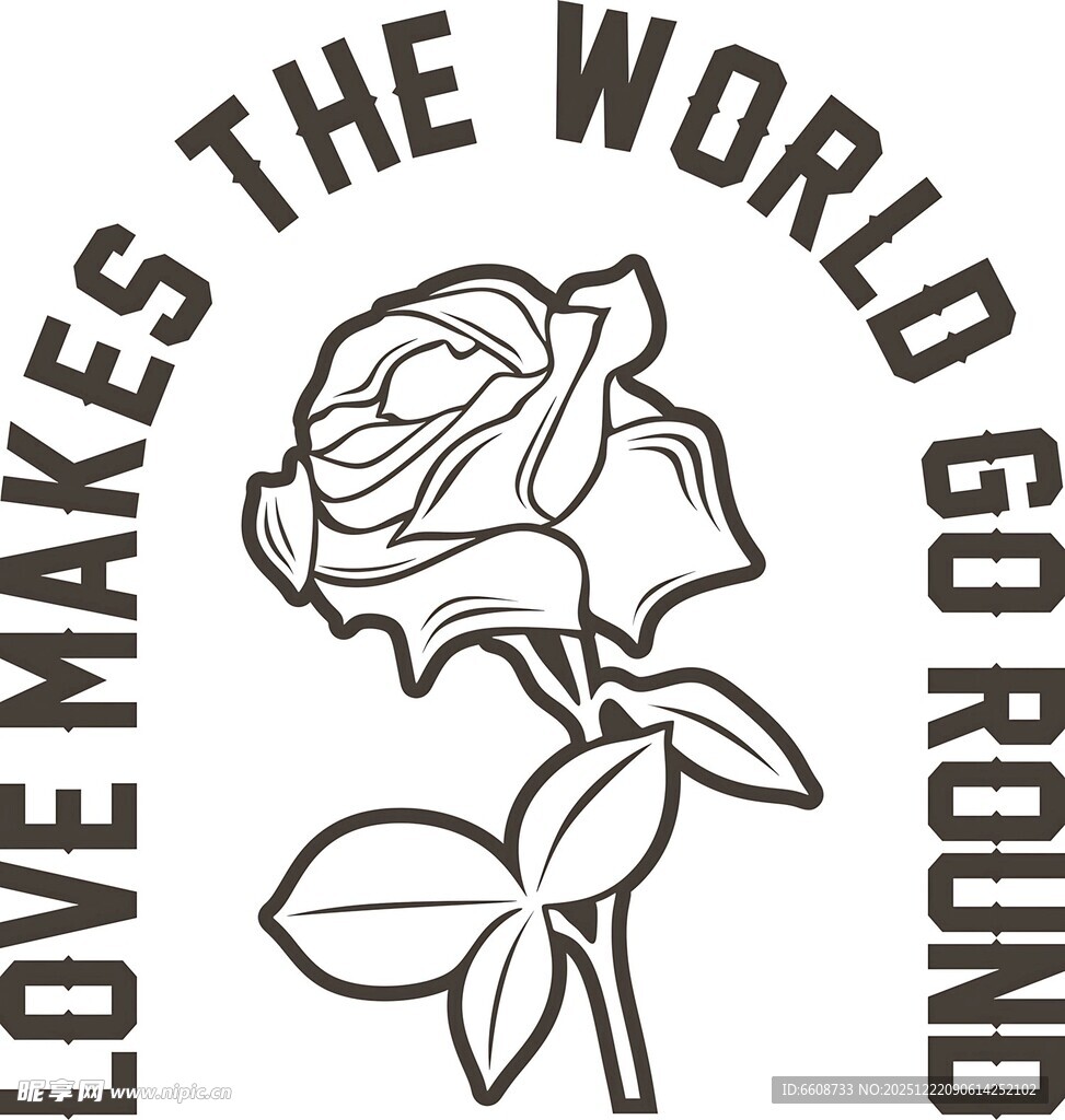 玫瑰图案爱让世界转动