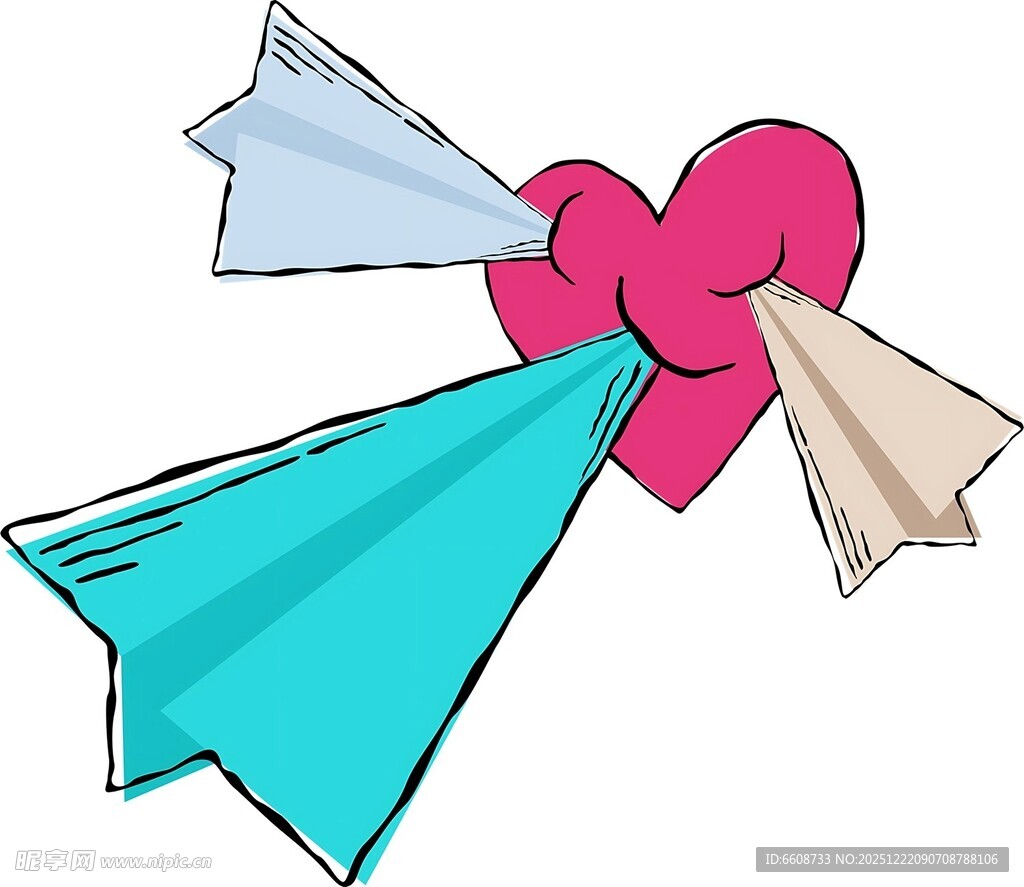 爱心与纸飞机的梦幻组合