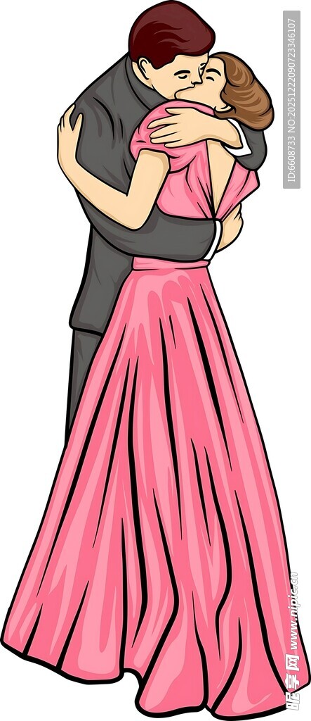 情侣浪漫相拥的甜蜜瞬间