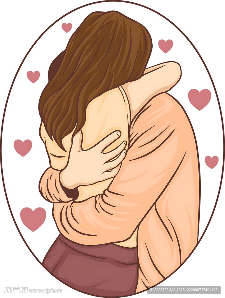 温馨拥抱的情侣