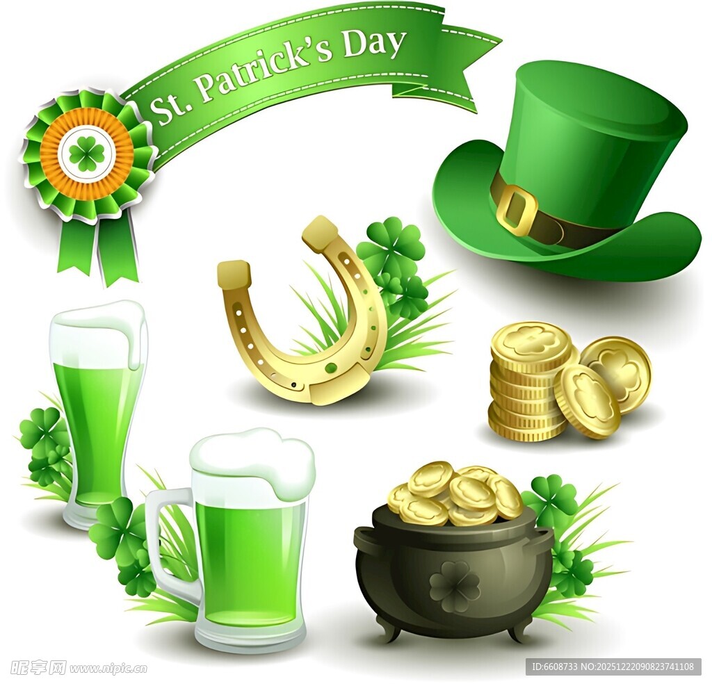 圣帕特里克节元素集合