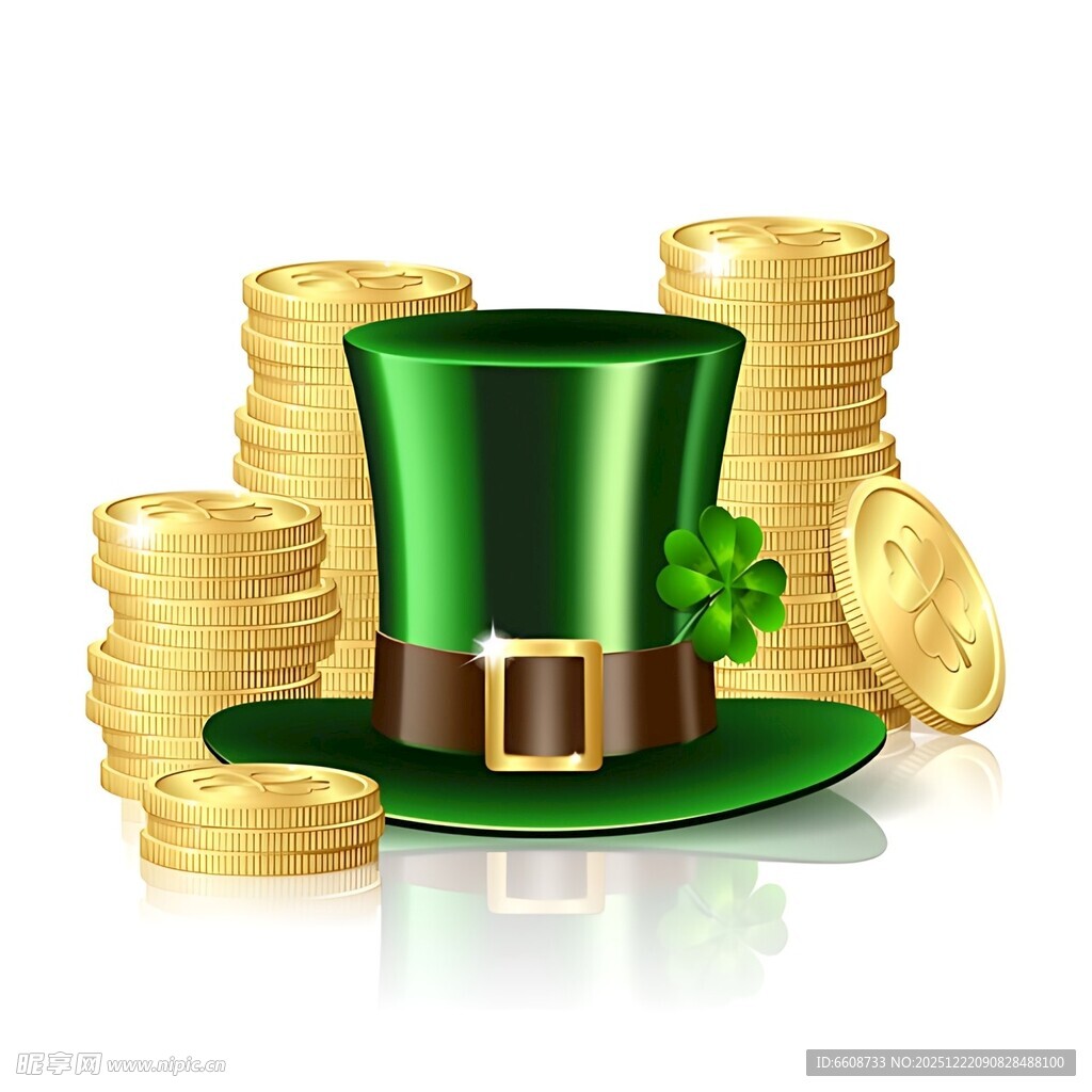 绿帽金币财富幸运象征