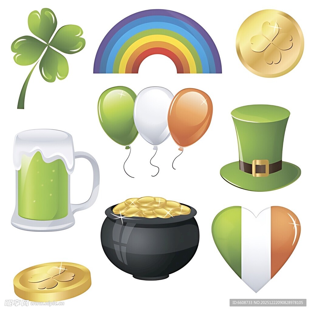圣帕特里克节元素集合