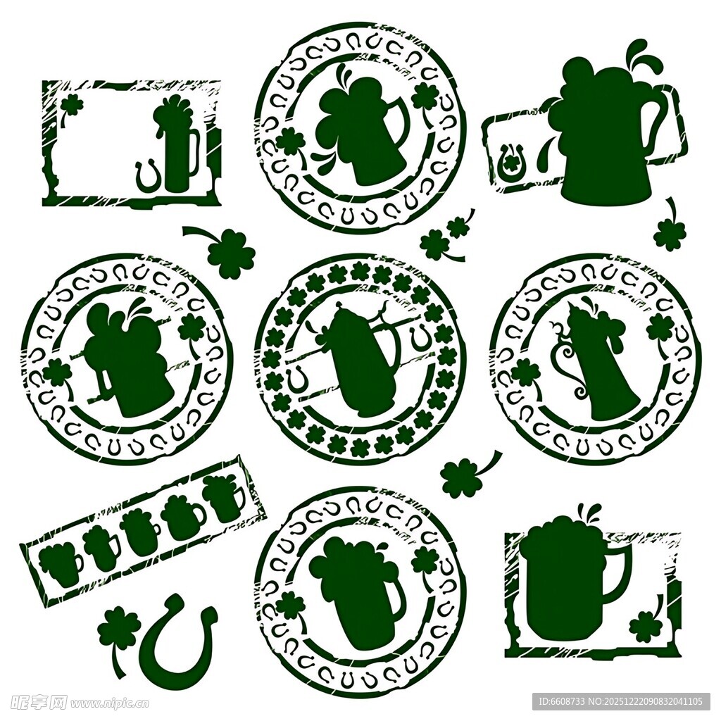 圣帕特里克节图标集合