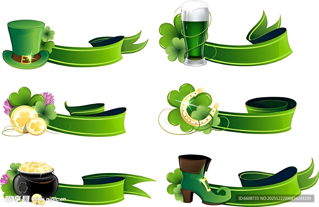 圣帕特里克节装饰元素集合