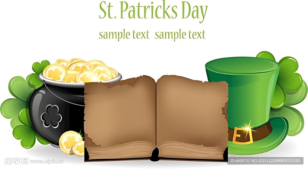 圣帕特里克节主题装饰元素