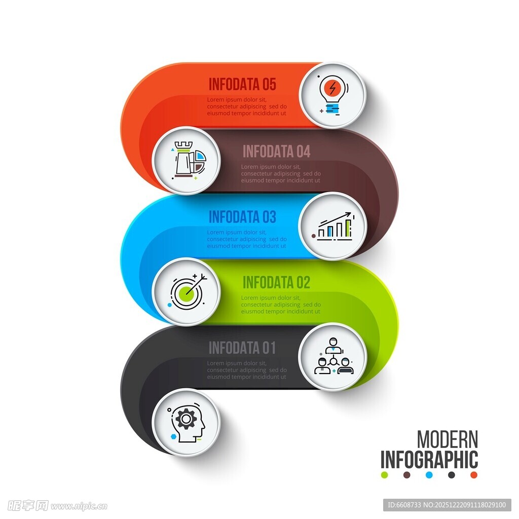 多彩信息图表元素展示