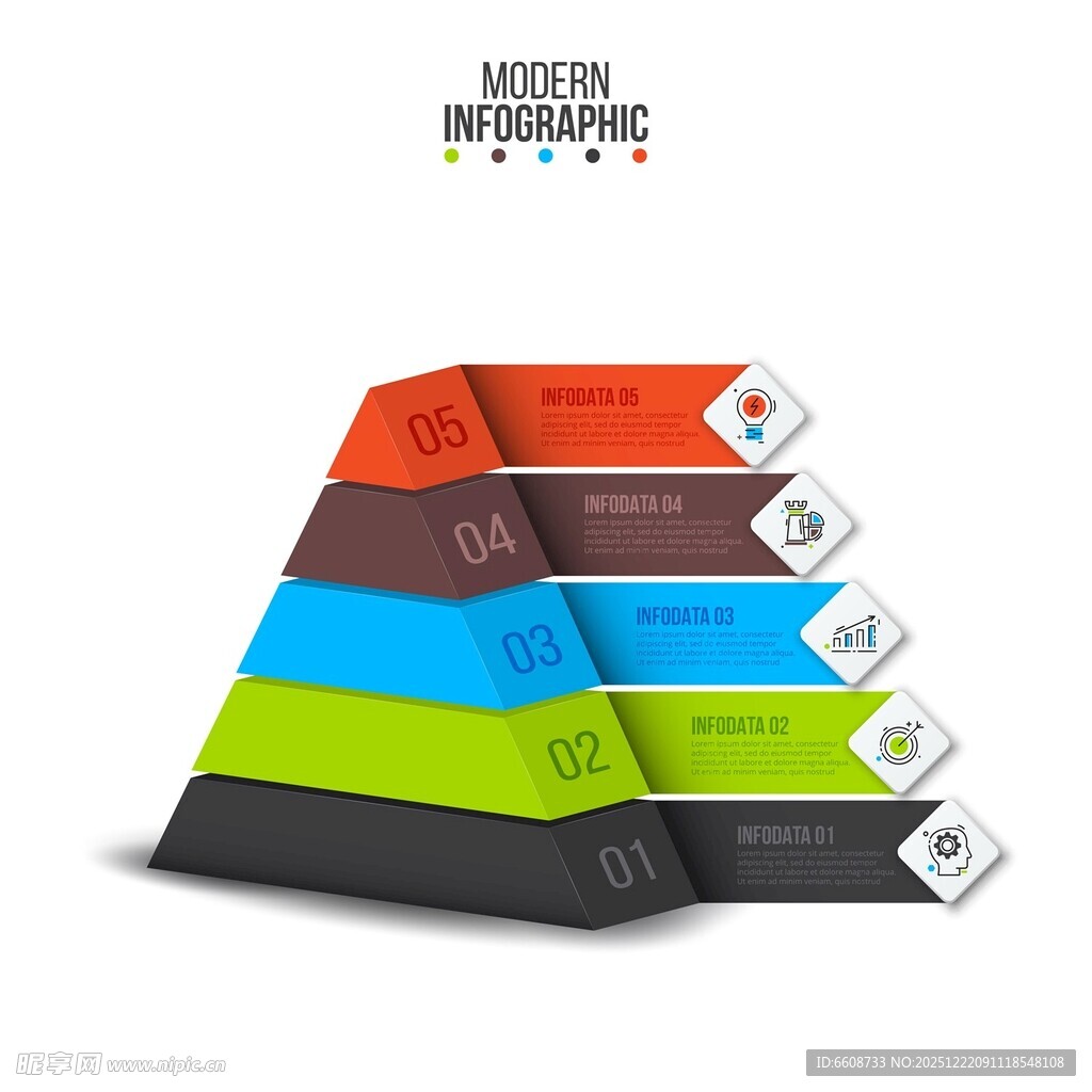 彩色阶梯状图表