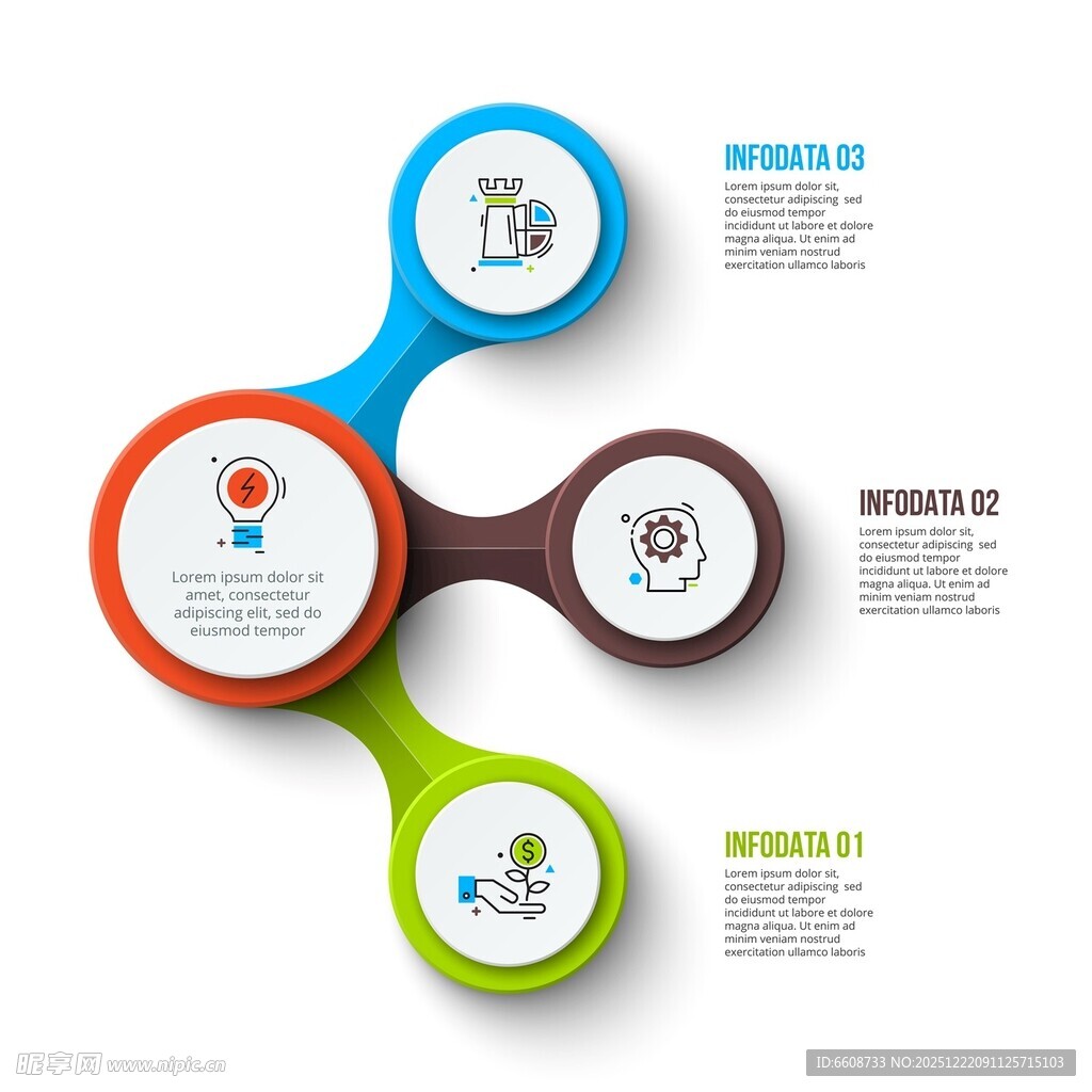 多彩环形信息图表展示