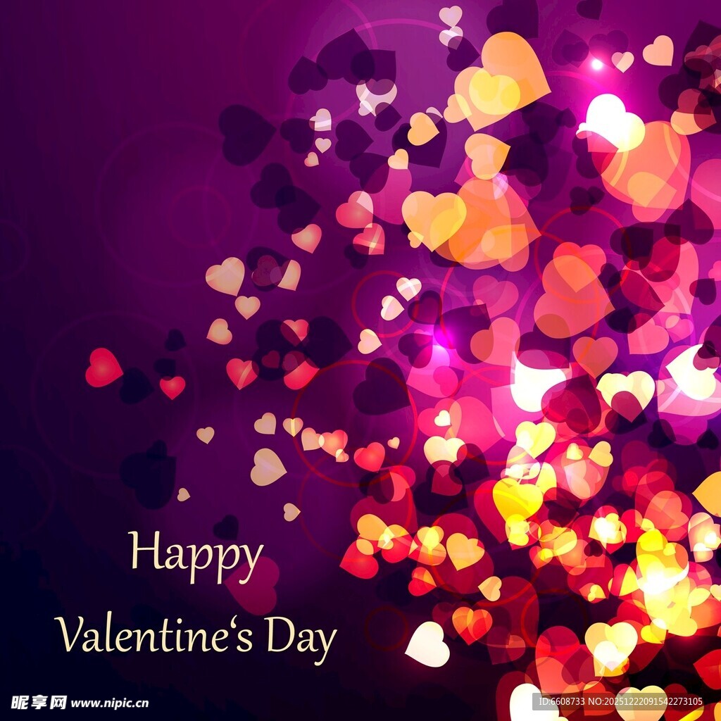 情人节绚丽爱心背景图