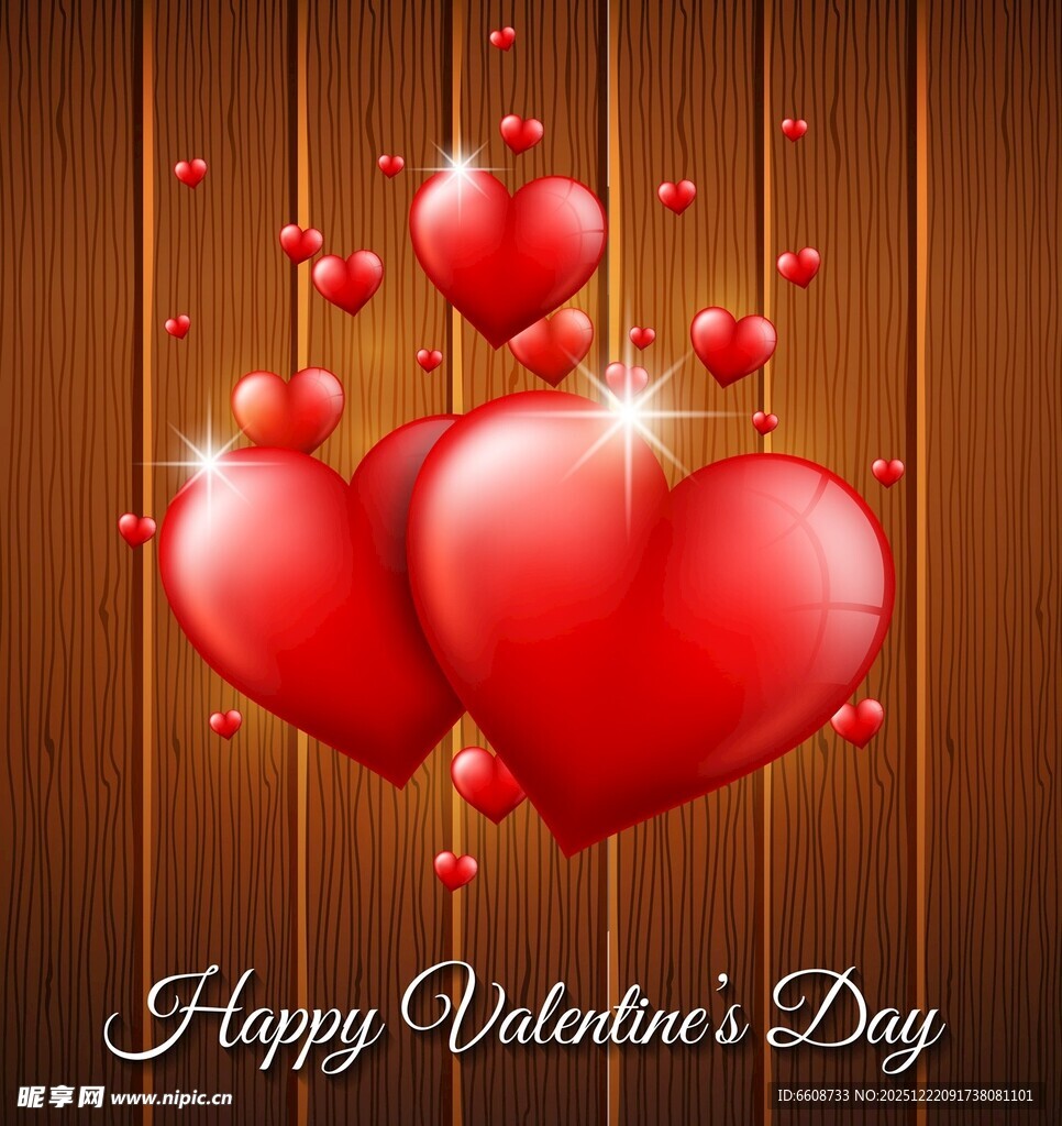 情人节红心装饰背景图