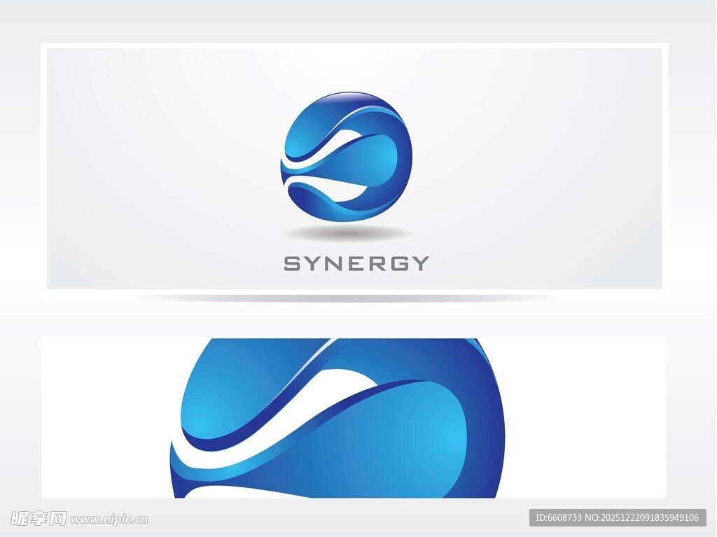 蓝色动感抽象标志设计