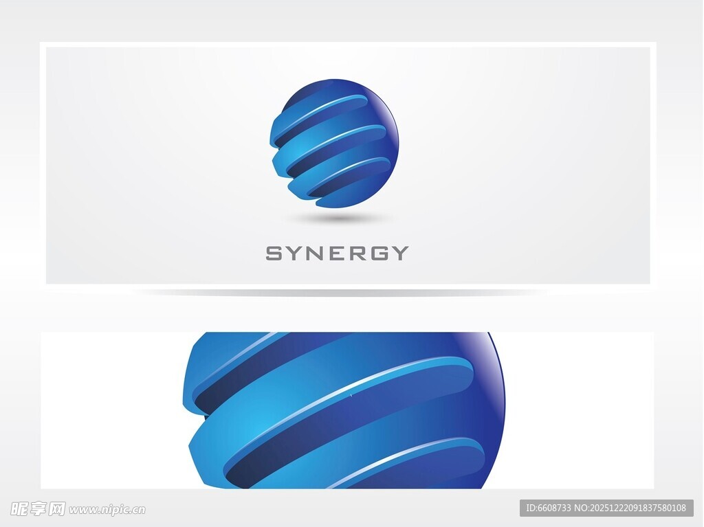 蓝色动感抽象标志设计