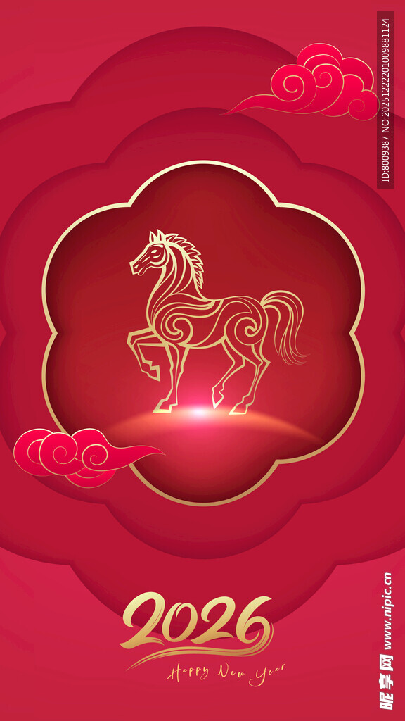 2026年马主题喜庆背景图