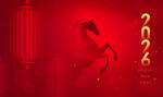 2026马年喜庆红色背景图
