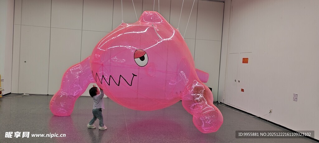 陕西西安粉色充气鲸鱼装置艺术