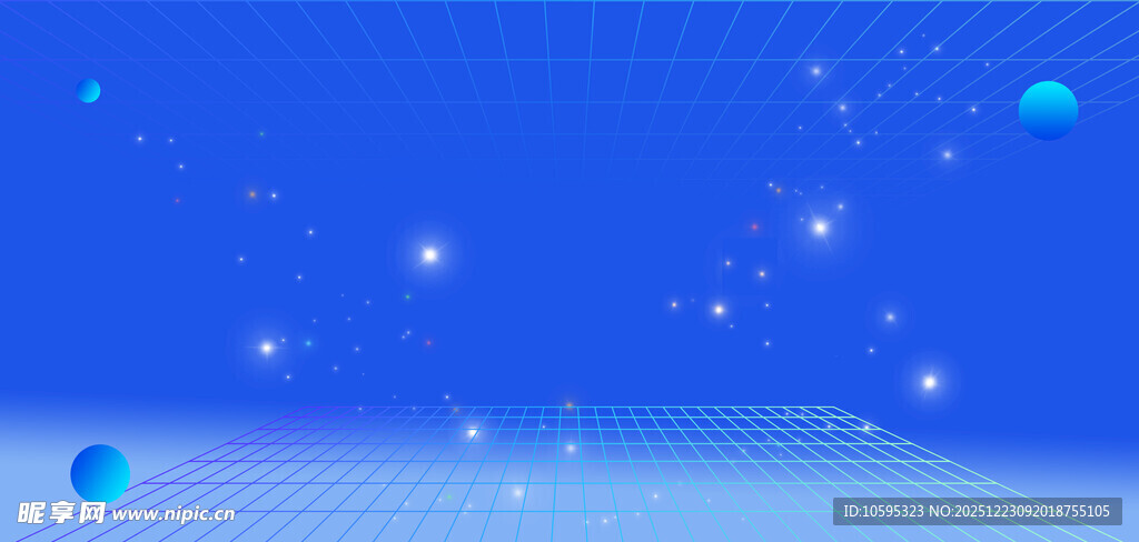 梦幻蓝色科技感背景图