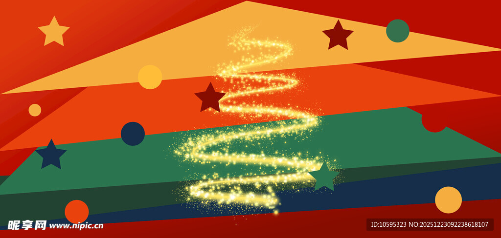 抽象风圣诞主题节日插画