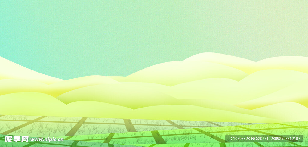 梦幻绿野天空风景图