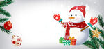 圣诞雪人及装饰元素