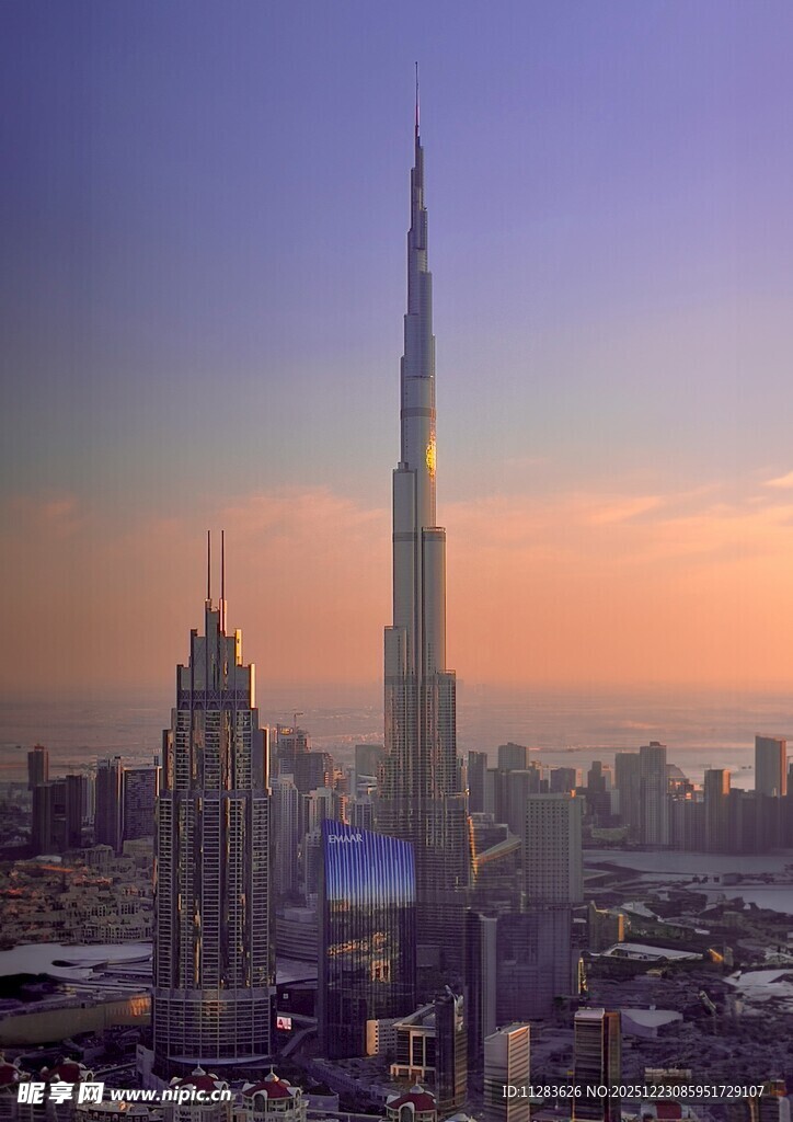 迪拜哈利法塔城市天际线