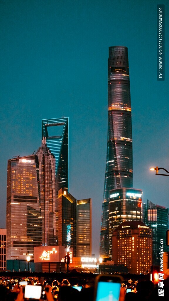 上海璀璨夜景摩天大楼