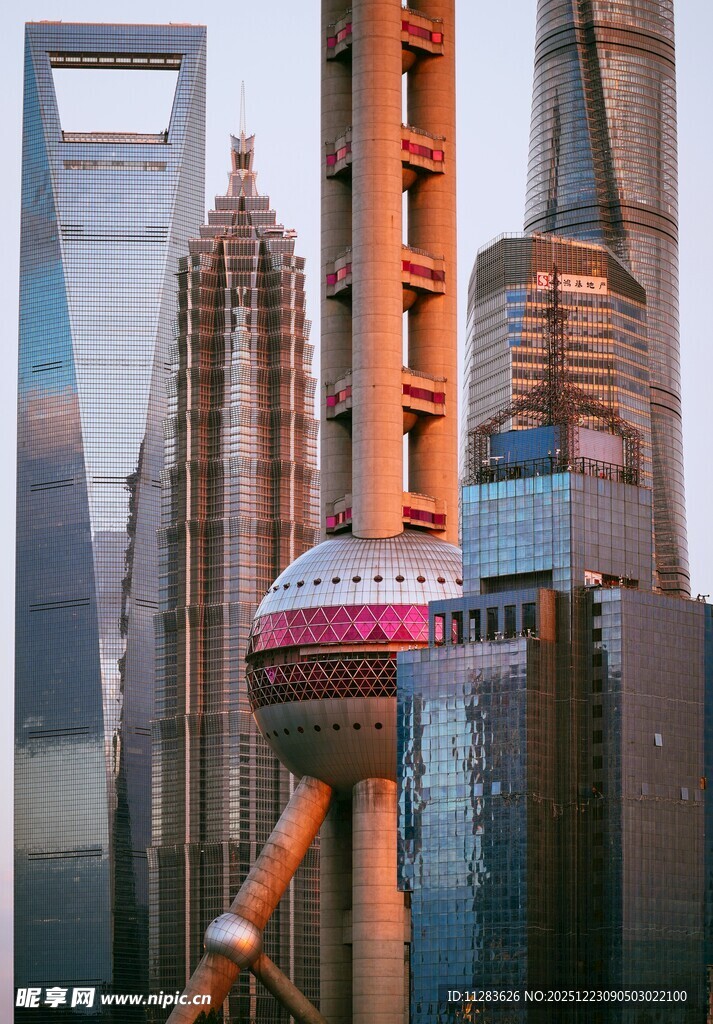 上海东方明珠塔城市景观