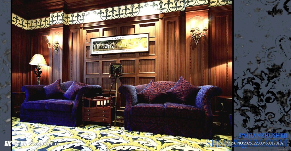 豪华典雅的客厅家居布置