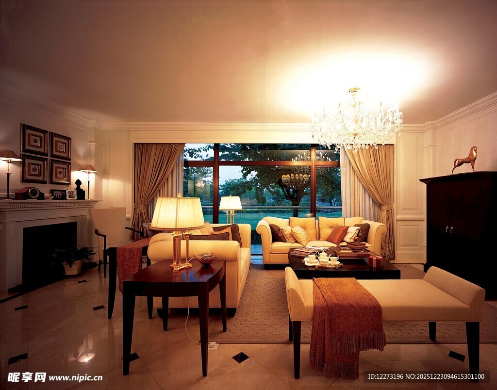 温馨典雅的客厅室内场景