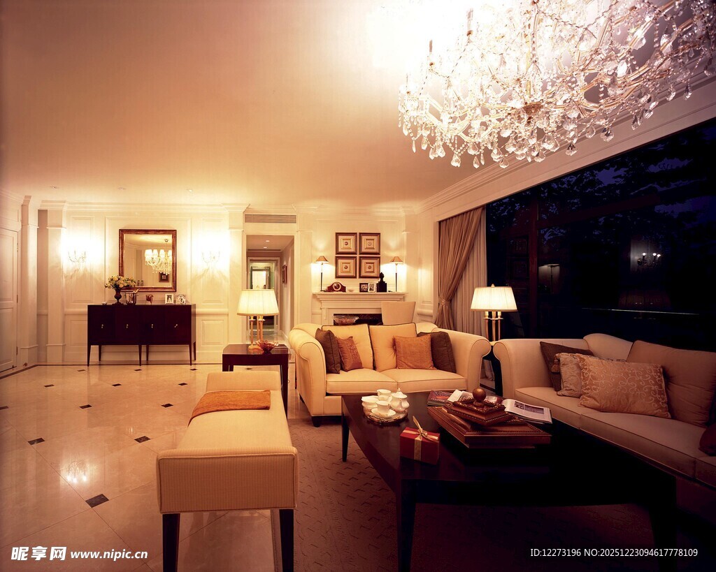 豪华客厅室内优雅场景