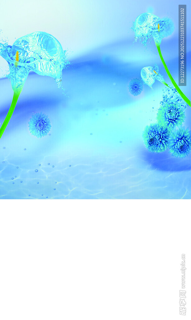 梦幻蓝色花朵唯美画面