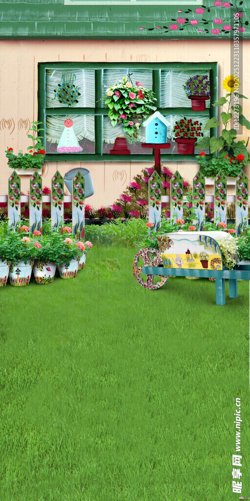 户外花园休闲场景