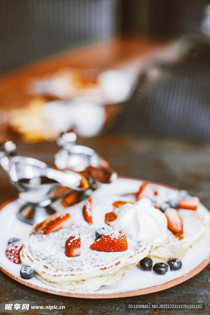 美味水果松饼特写