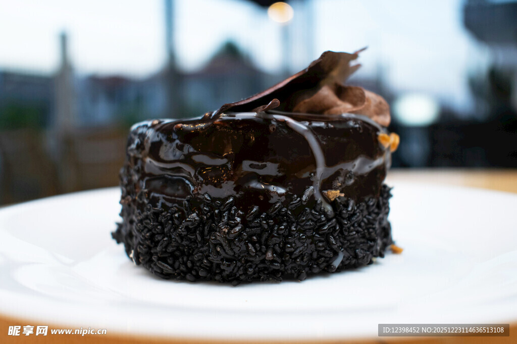 美味巧克力蛋糕特写