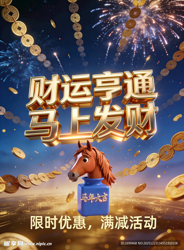 财运亨通马上发财海报 