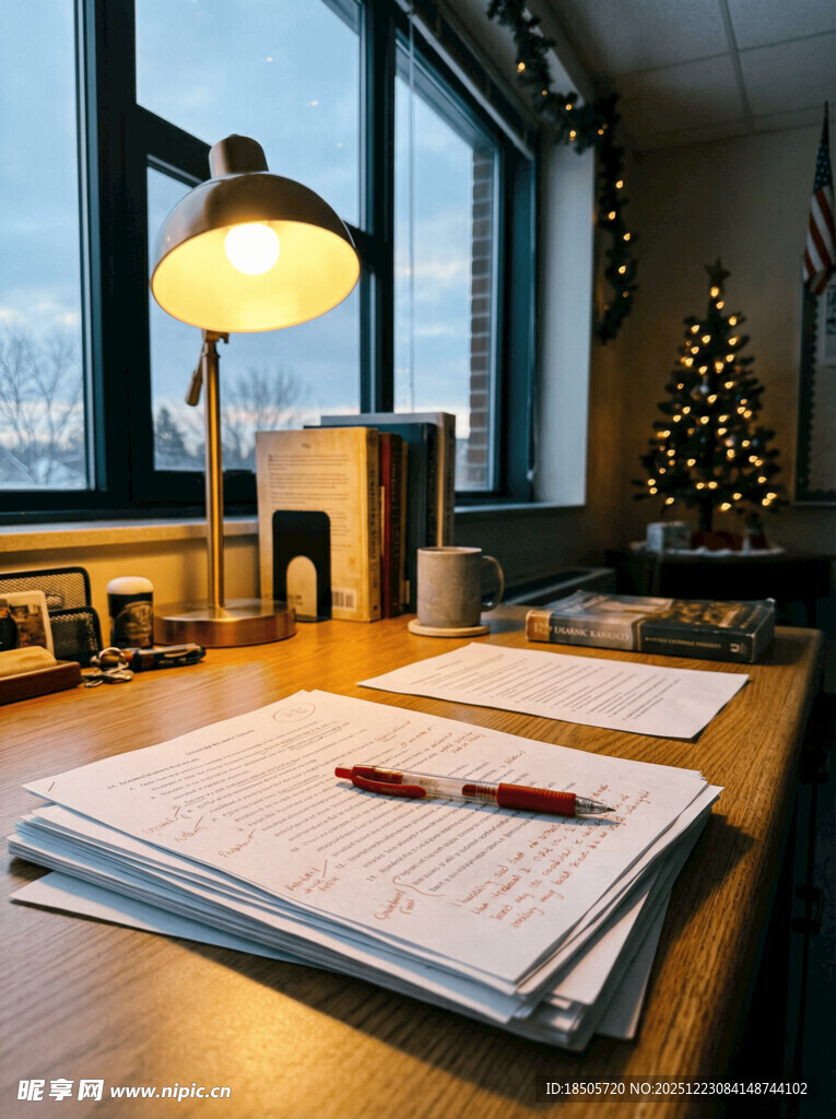 温馨书房内的静谧书写角落