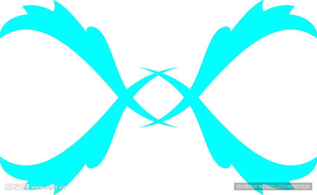 蓝绿色对称抽象图案