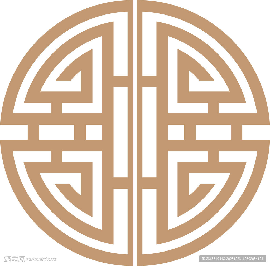 中式圆形几何图案