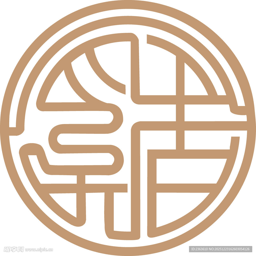 中式传统福字圆形图案