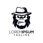 戴帽猩猩标志设计